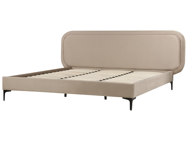 Velvet EU Super King Size Bed Beige Suzette