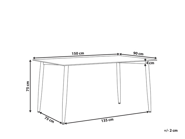 Glass Top Dining Table 150 x 90 cm Black Totham