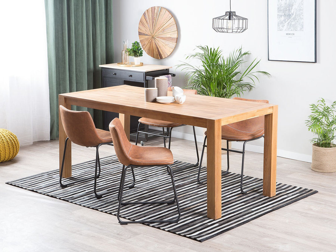 Oak Dining Table 180 x 85 cm Light Wood Natura