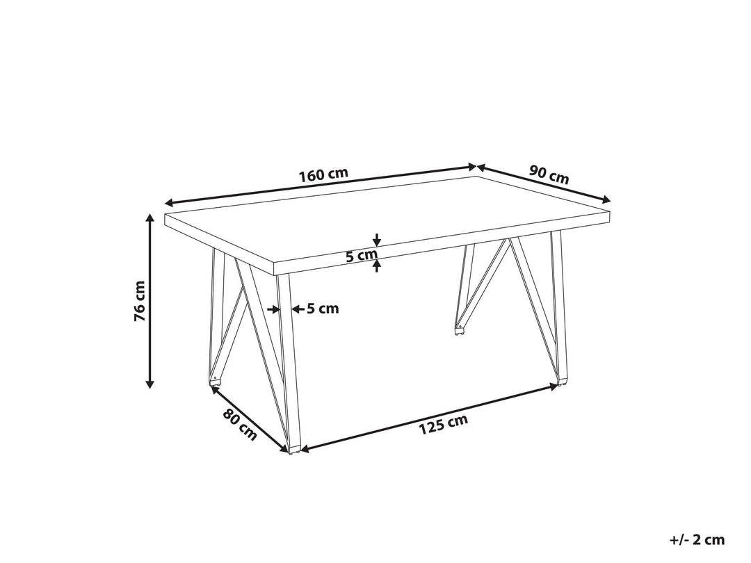 Dining Table 160 x 90 cm Marble Effect White Grieger