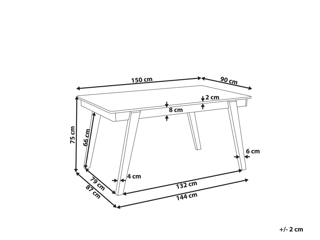 Dining Table 150 x 90 cm Light Wood and Grey Phola