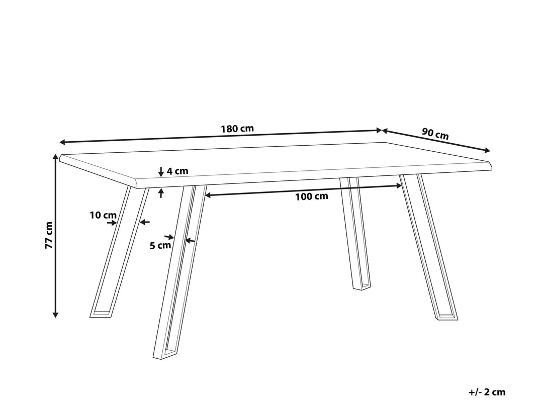 Dining Table 180 x 90 cm Light Wood Graham