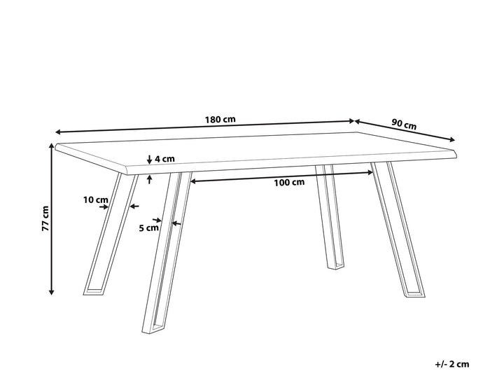 Dining Table 180 x 90 cm Light Wood Graham