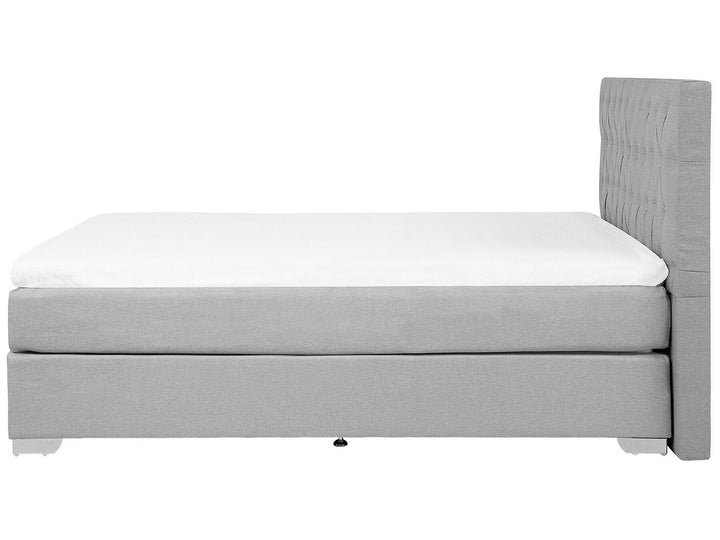 Fabric EU Super King Divan Bed Light Grey Duchess