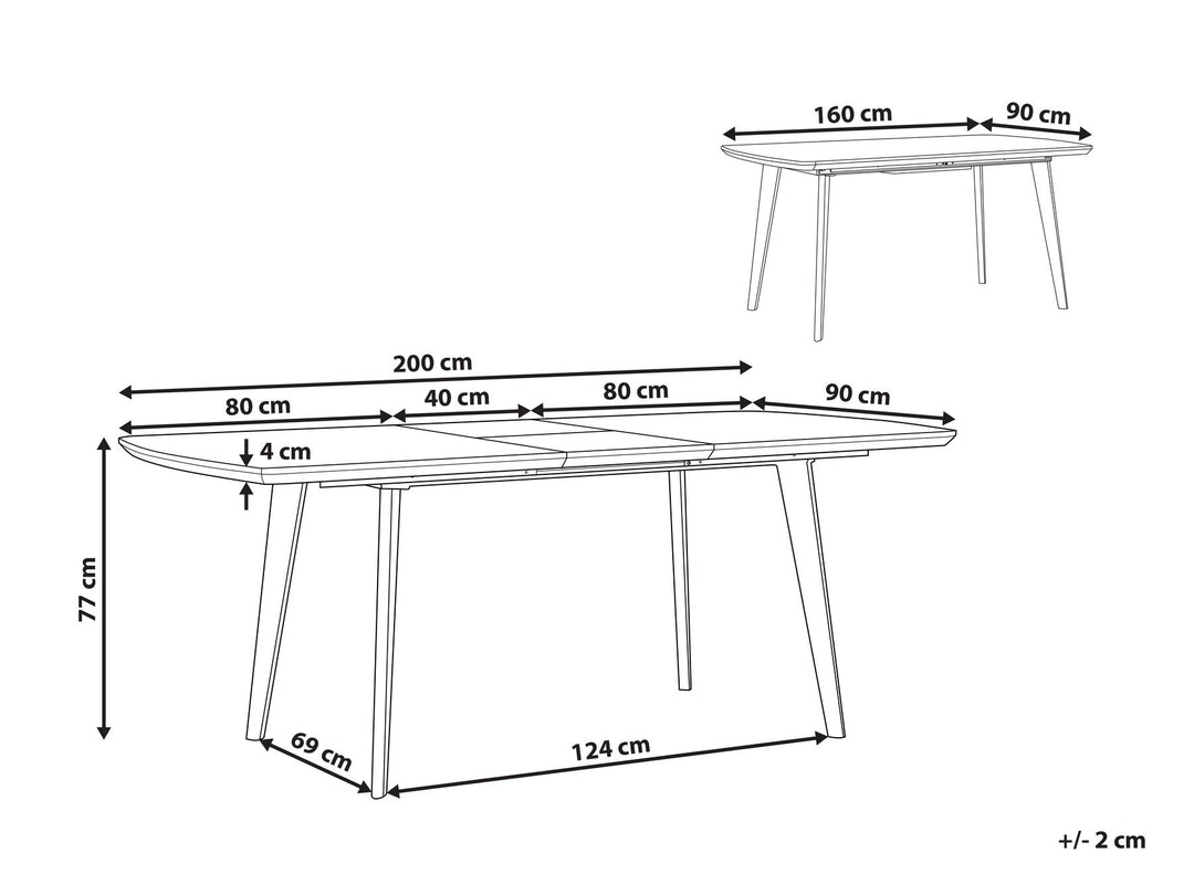 Extending Dining Table 160/200 x 90 cm Marble Effect with Gold Mosby