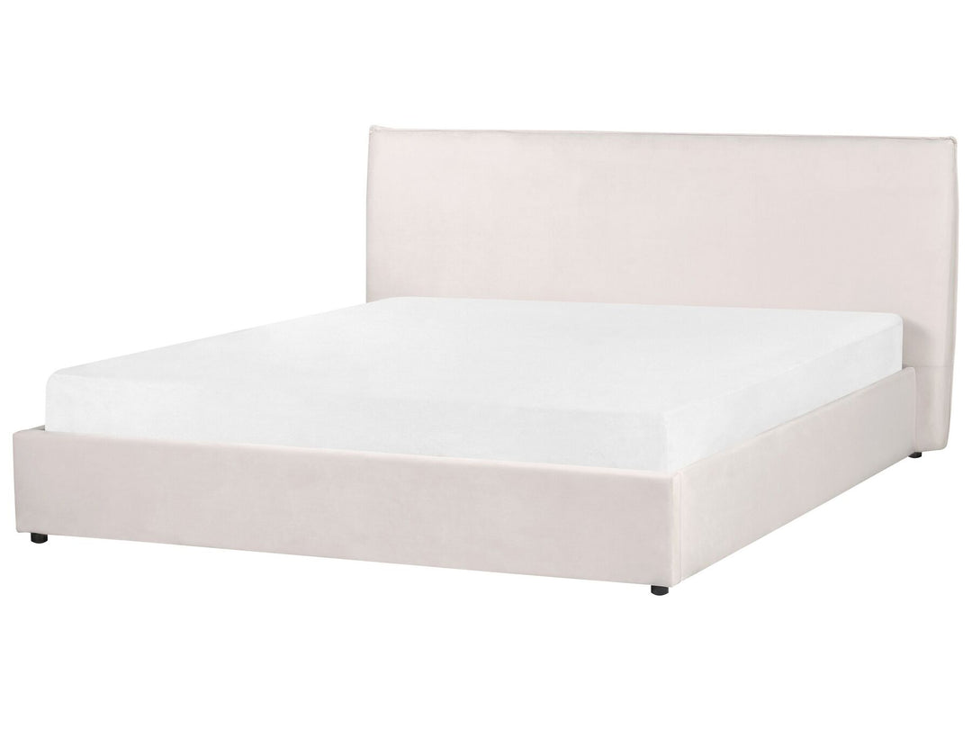 Velvet EU Super King Size Ottoman Bed Off-White Lavaur