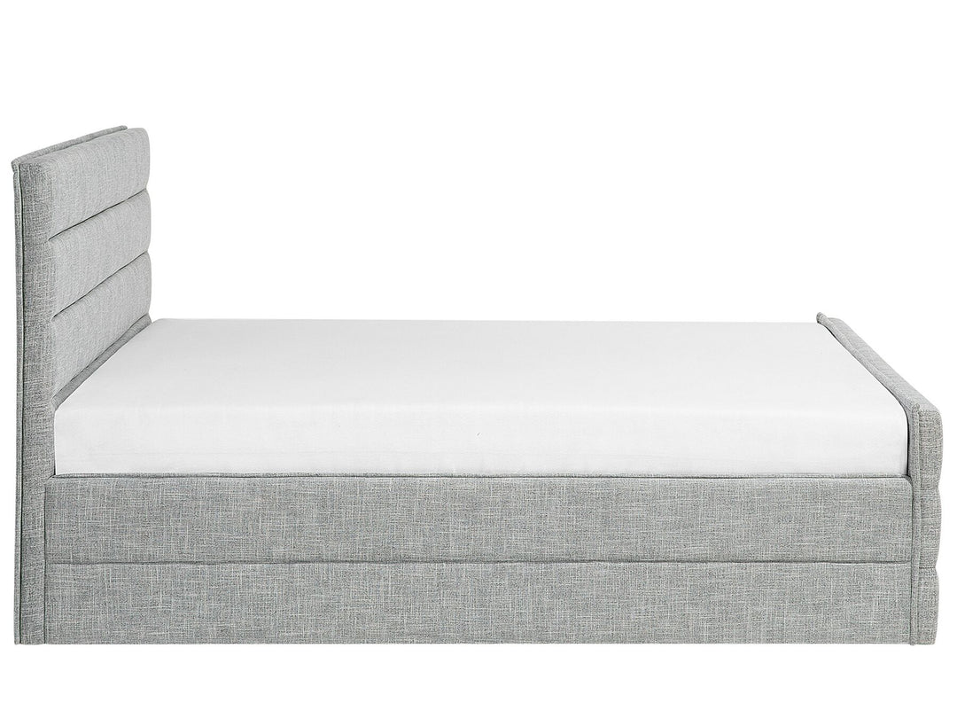 Fabric EU Super King Size Bed Light Grey Valbonne