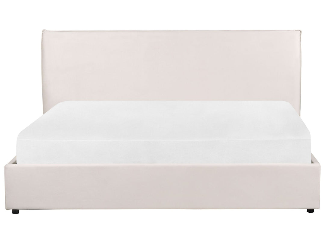 Velvet EU Super King Size Ottoman Bed Off-White Lavaur