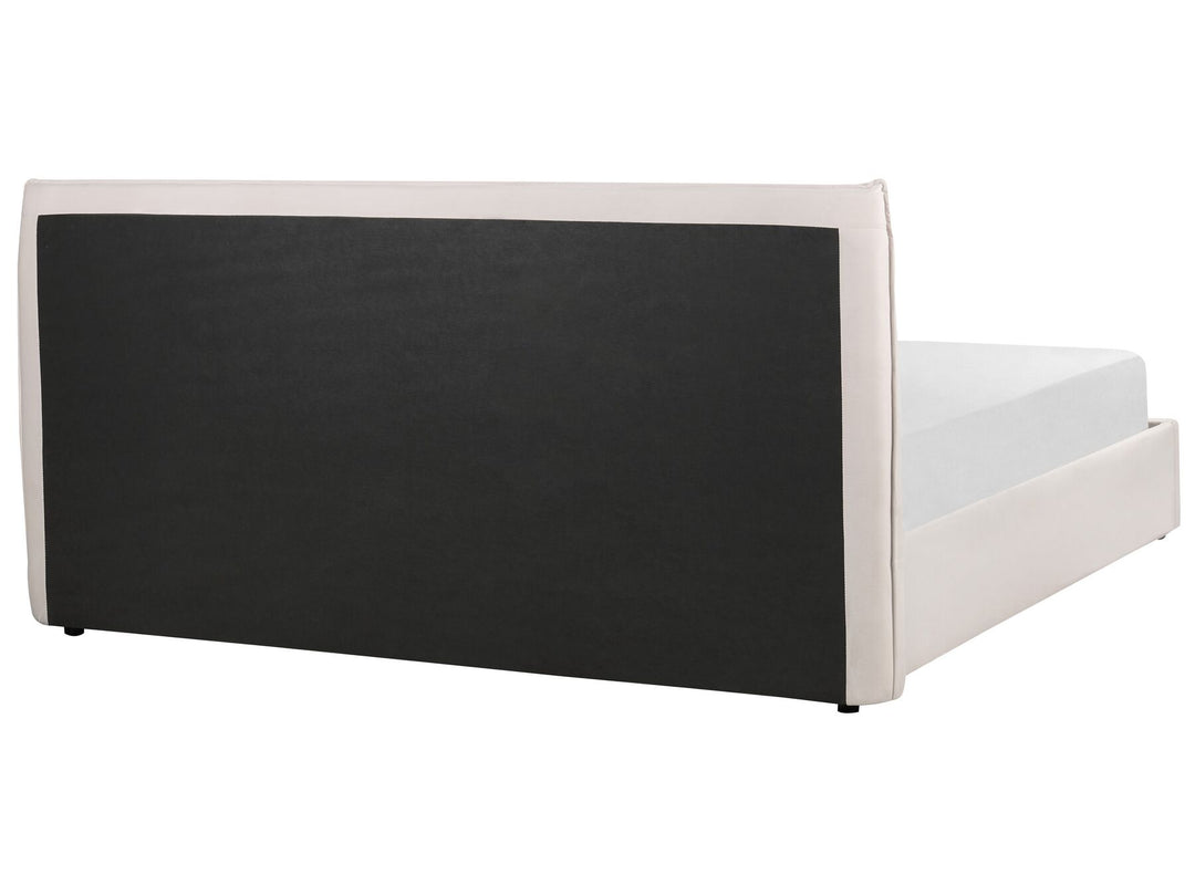 Velvet EU Super King Size Ottoman Bed Off-White Lavaur