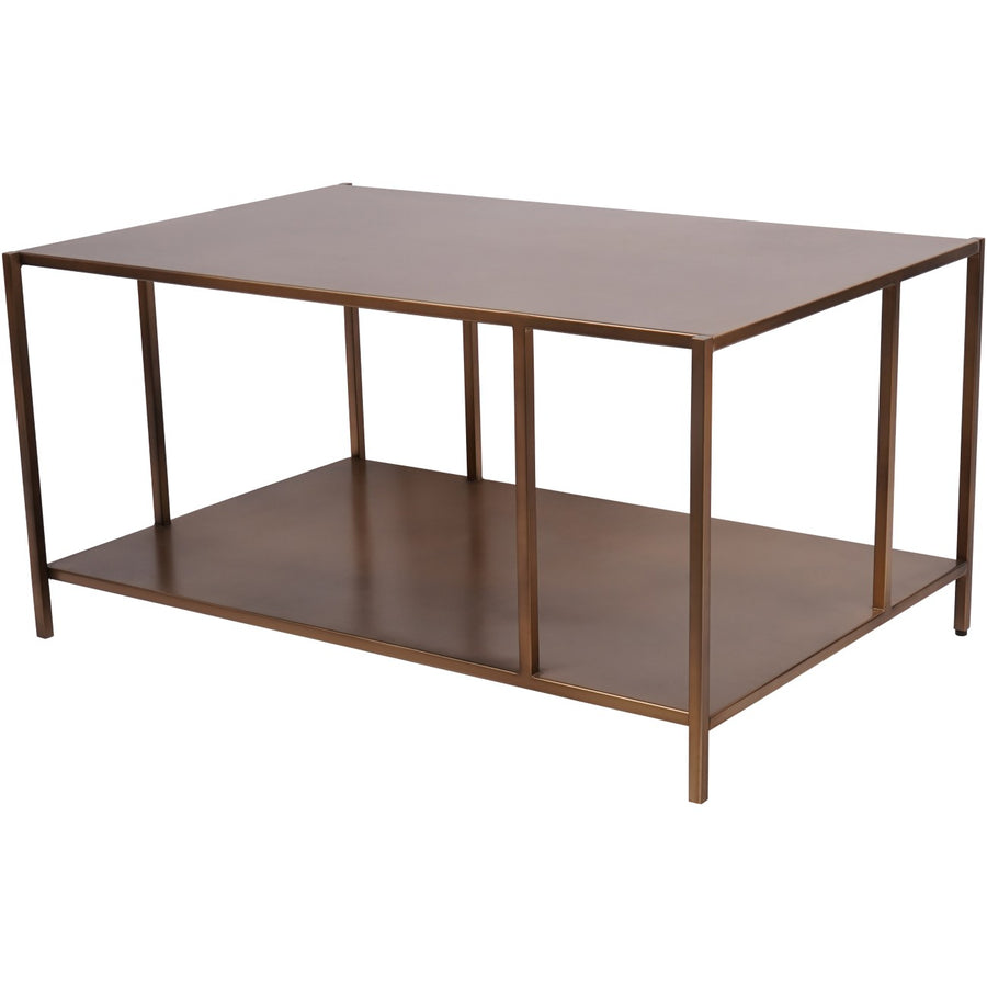 Libra Brooks coffee table in brushed champagne metal finish