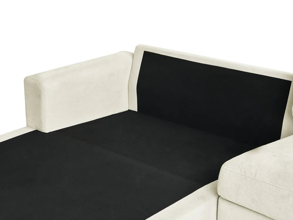Corner Sofa 3 Seater Chenille Off-White Right Hand Emilio