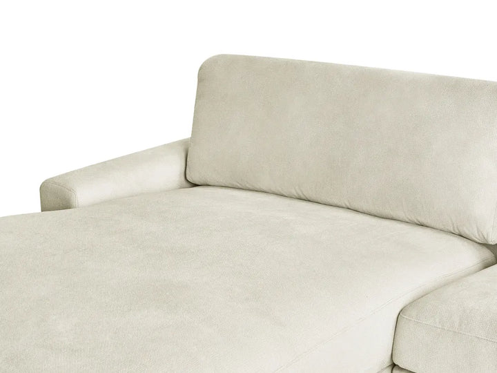 Corner Sofa 3 Seater Chenille Off-White Right Hand Emilio