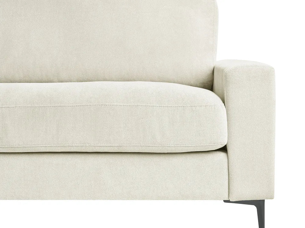 Corner Sofa 3 Seater Chenille Off-White Right Hand Emilio