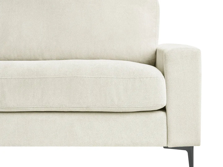 Corner Sofa 3 Seater Chenille Off-White Right Hand Emilio