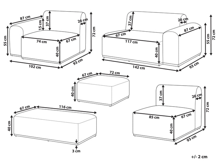 08/01/2026 Battifollo Garden Sofa with Ottoman 7 Seater Modular Beige