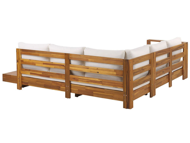 Marettimo Garden Corner Sofa 5 Seater Right Hand Certified Acacia Wood Brown