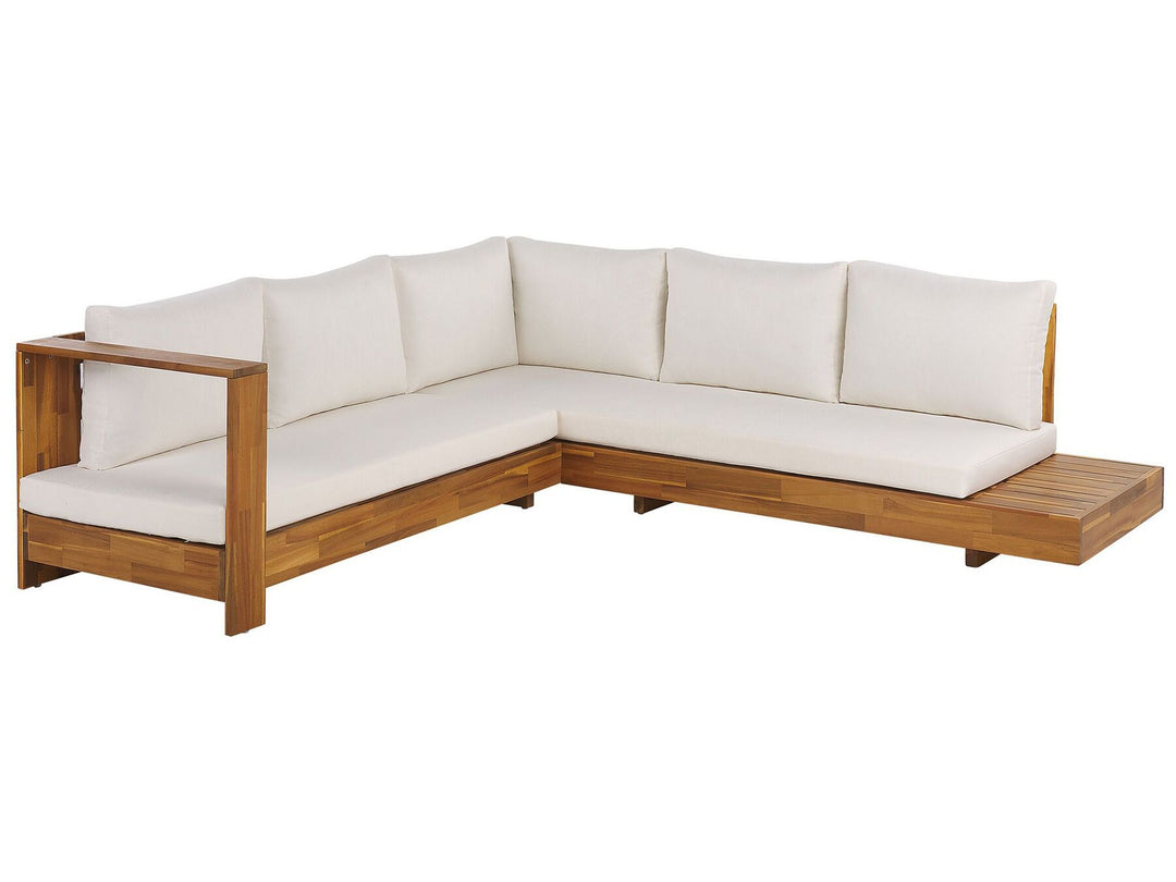 Marettimo Garden Corner Sofa 5 Seater Right Hand Certified Acacia Wood Brown