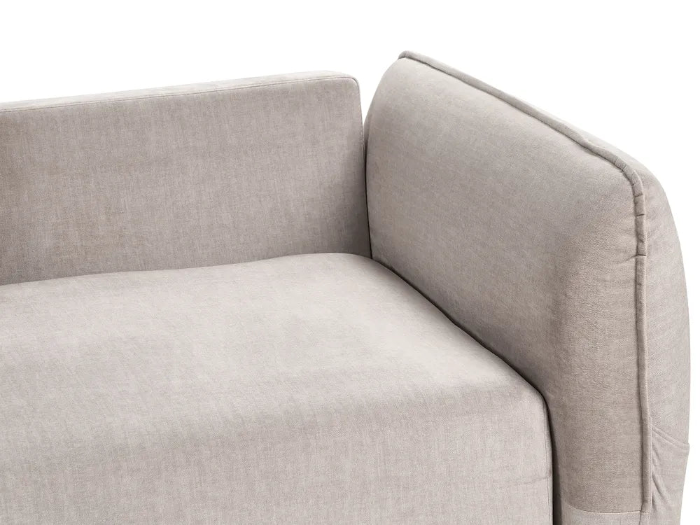Sofa Bed 2 Seater Velvet Taupe with Storage Winfree