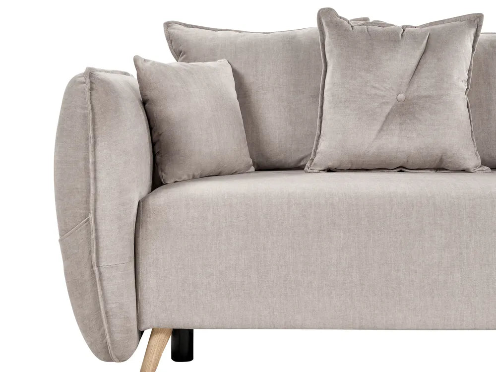 Sofa Bed 2 Seater Velvet Taupe with Storage Winfree
