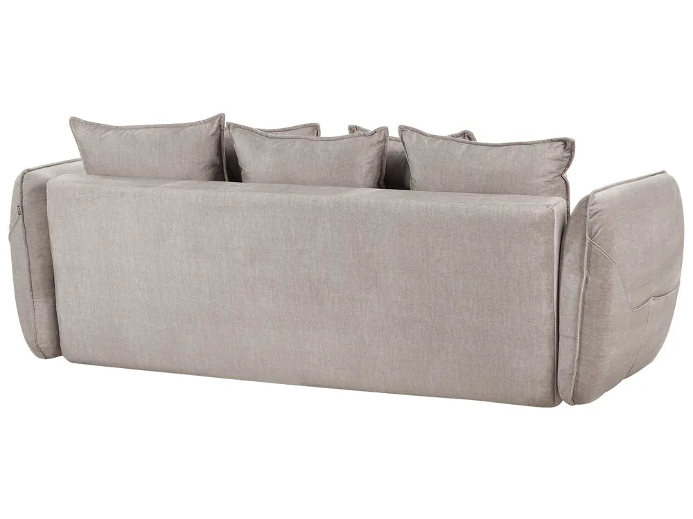 Sofa Bed 2 Seater Velvet Taupe with Storage Winfree