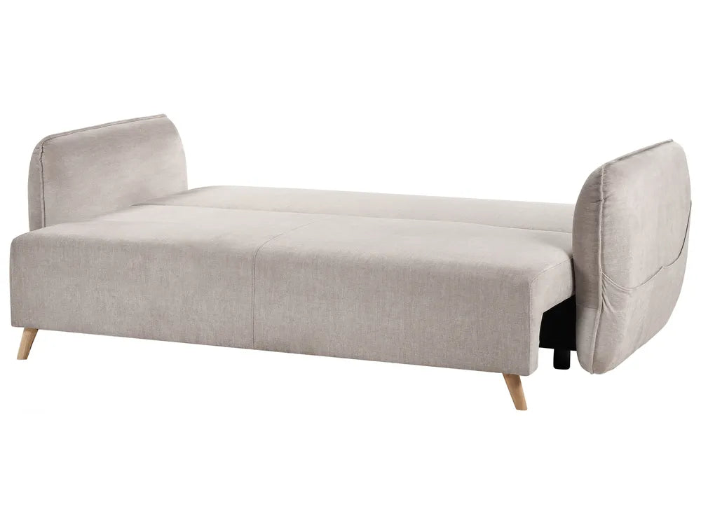 Sofa Bed 2 Seater Velvet Taupe with Storage Winfree