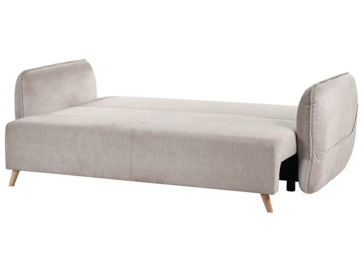 Sofa Bed 2 Seater Velvet Taupe with Storage Winfree