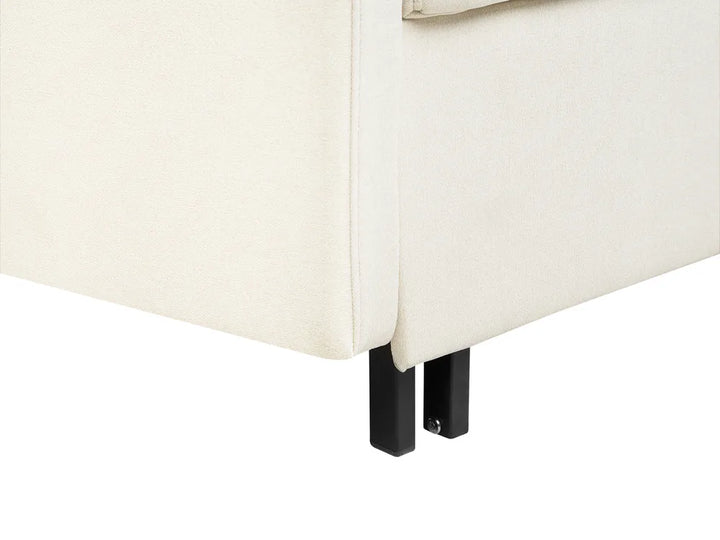 Sofa Bed 2 Seater Fabric Light Beige Dover