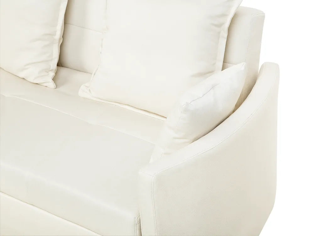 Sofa Bed 2 Seater Fabric Light Beige Dover