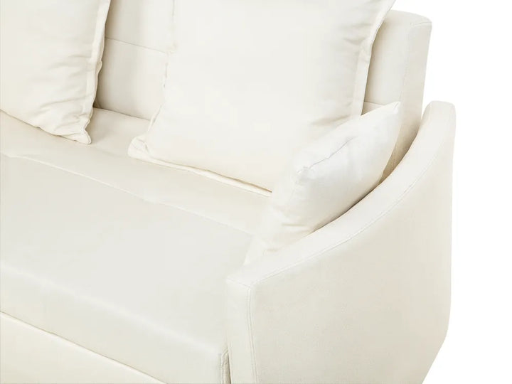 Sofa Bed 2 Seater Fabric Light Beige Dover