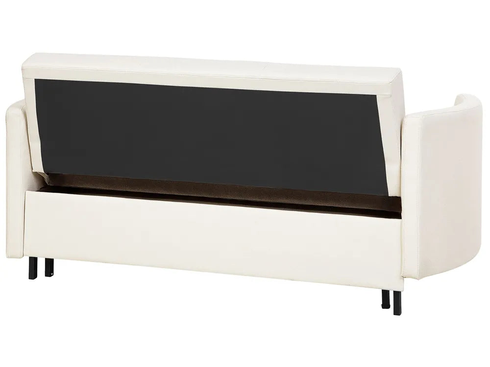 Sofa Bed 2 Seater Fabric Light Beige Dover