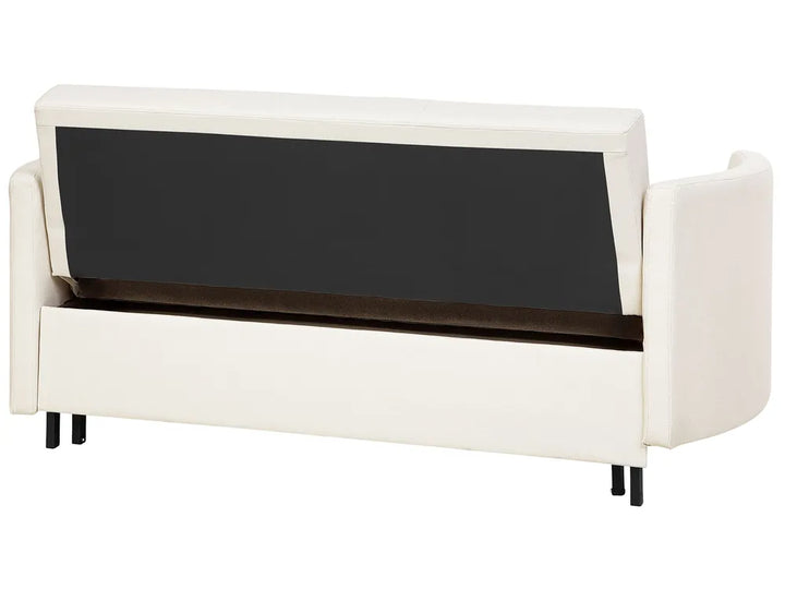 Sofa Bed 2 Seater Fabric Light Beige Dover