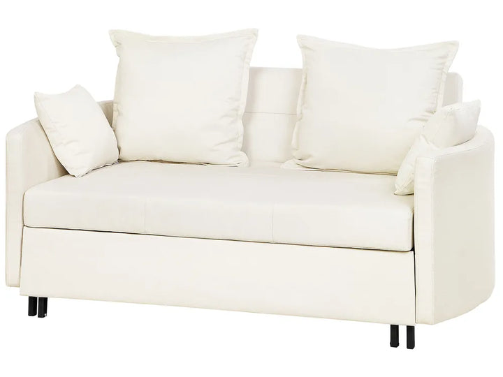 Sofa Bed 2 Seater Fabric Light Beige Dover