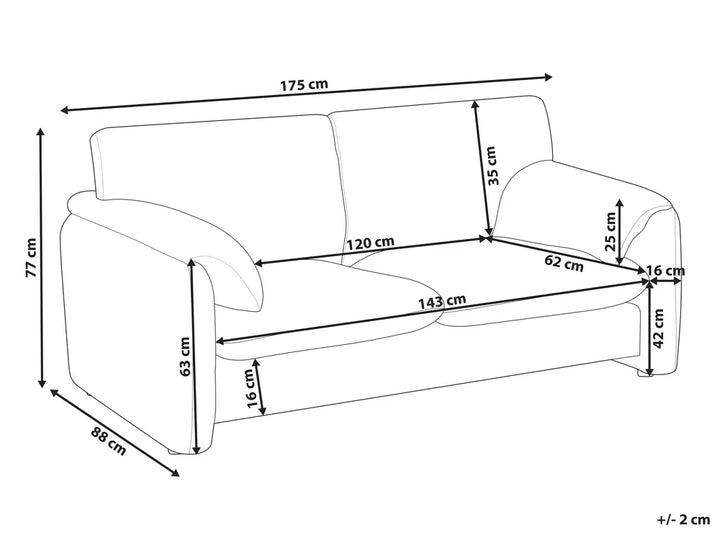 Sofa 2 Seater Fabric Off-White Nelda