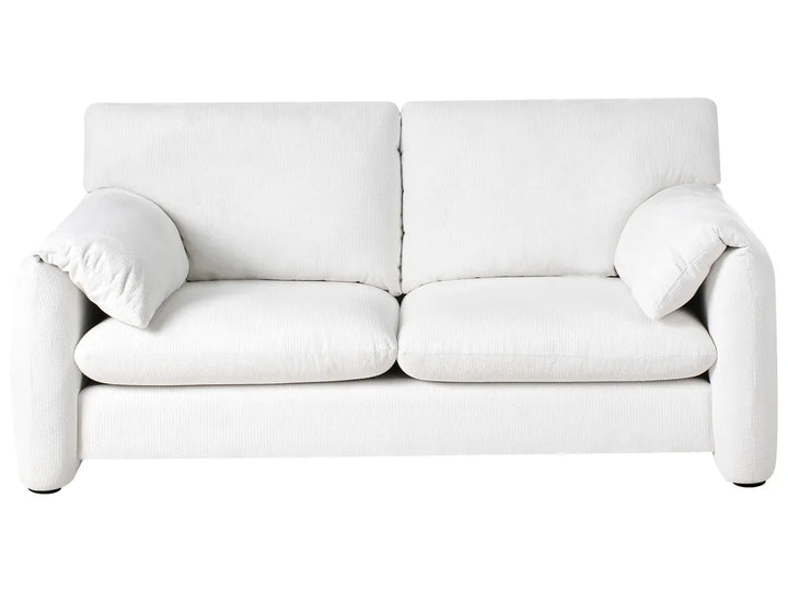 White sofa with curved design on a white background