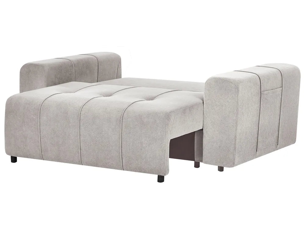 Sofa Bed 2 Seater Fabric Light Grey with Storage Rista