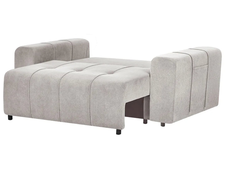 Sofa Bed 2 Seater Fabric Light Grey with Storage Rista
