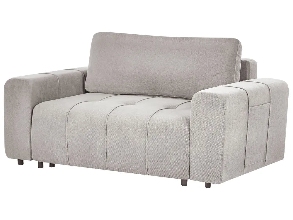 Sofa Bed 2 Seater Fabric Light Grey with Storage Rista