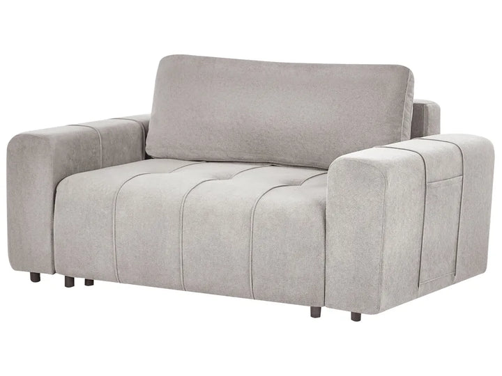 Sofa Bed 2 Seater Fabric Light Grey with Storage Rista