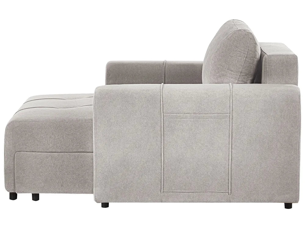 Sofa Bed 2 Seater Fabric Light Grey with Storage Rista
