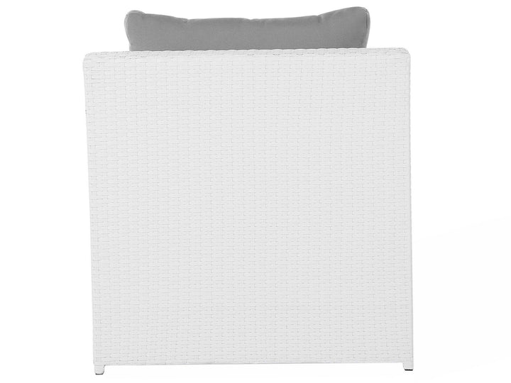 Roma Garden Lounge Set with Table and Ottoman 6 Seater PE Rattan White