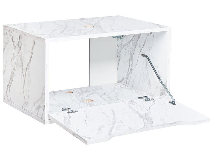 Wall Mounted Washbasin Cabinet 60 cm White Marble Petrolina
