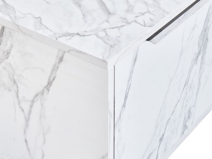 Wall Mounted Washbasin Cabinet 60 cm White Marble Petrolina