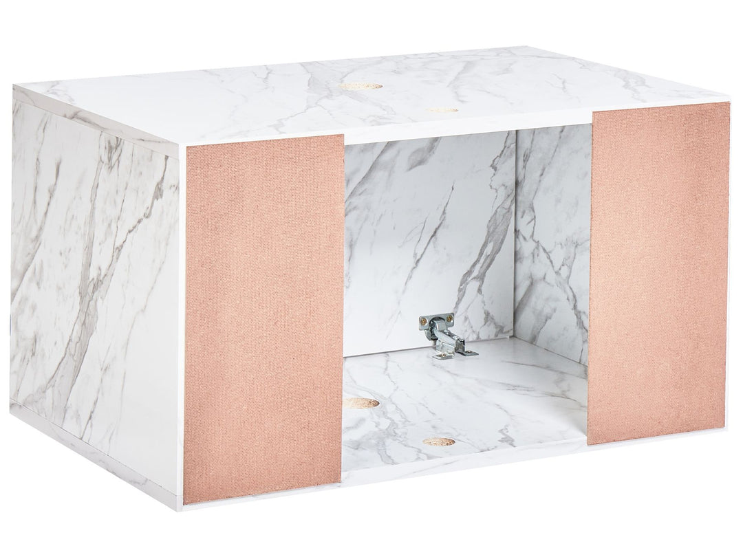 Wall Mounted Washbasin Cabinet 60 cm White Marble Petrolina