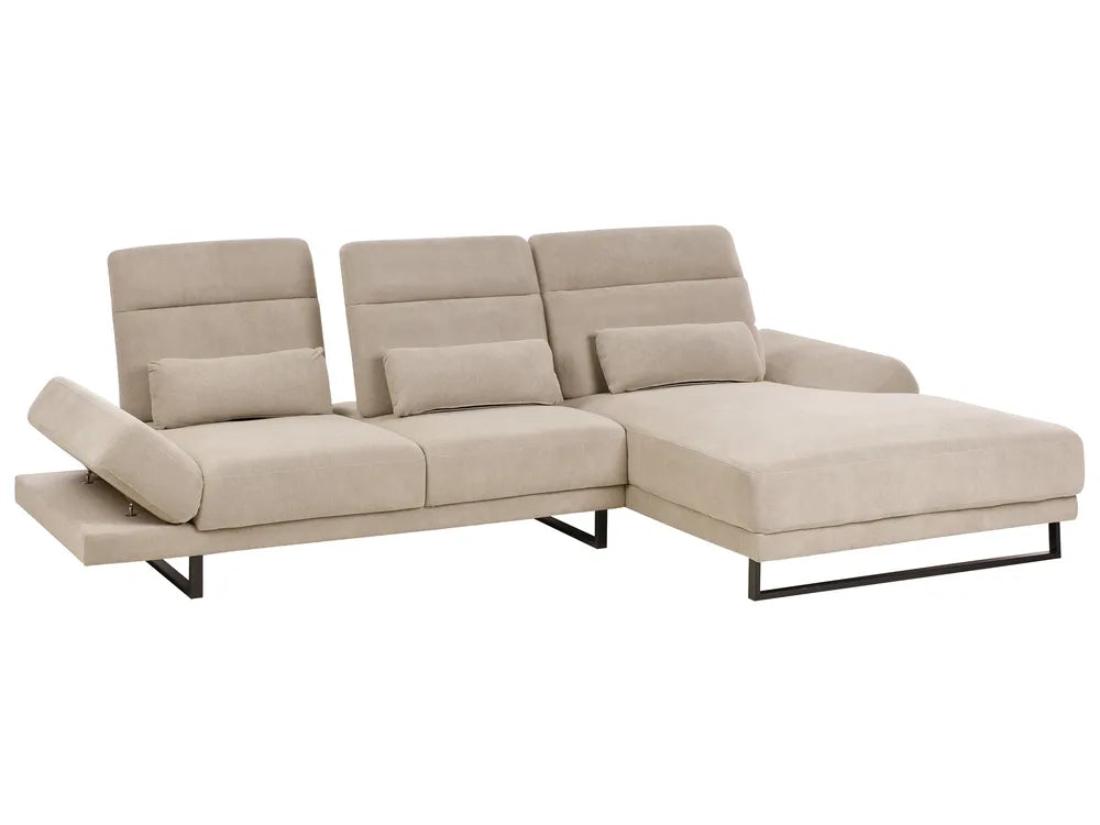 Corner Sofa 4 Seater Fabric Taupe Left Hand Ninja