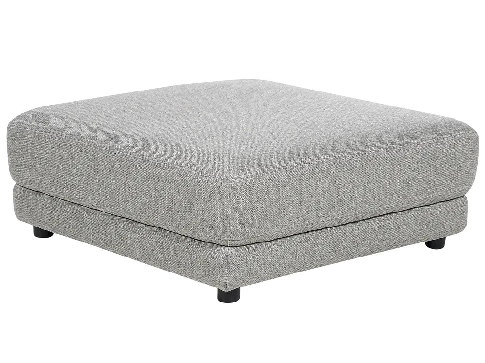 Sofa 3 Seater Fabric Light Grey with Ottoman Macalla