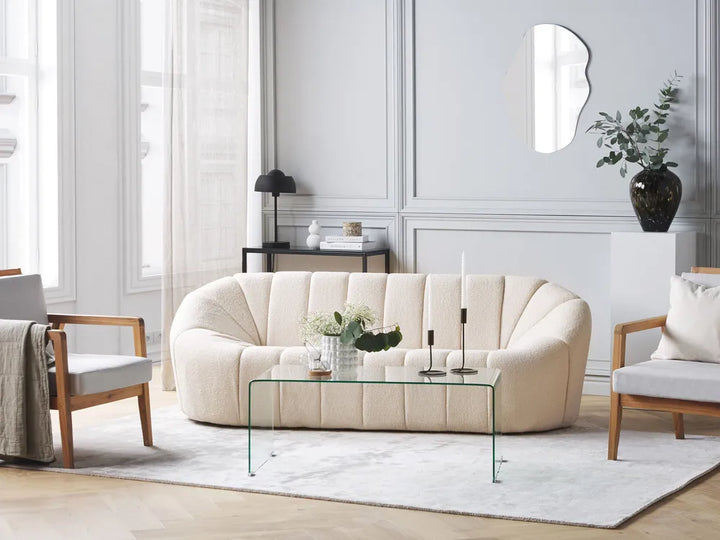 Sofa 3 Seater Boucle White Pavkovic