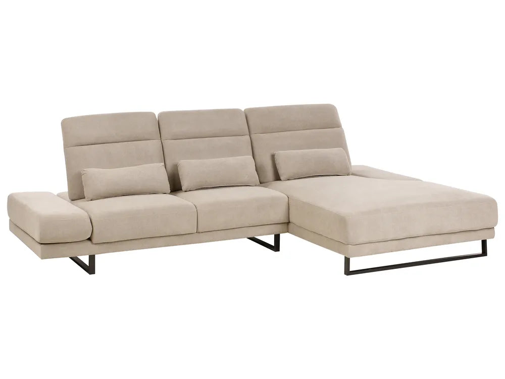 Corner Sofa 4 Seater Fabric Taupe Left Hand Ninja