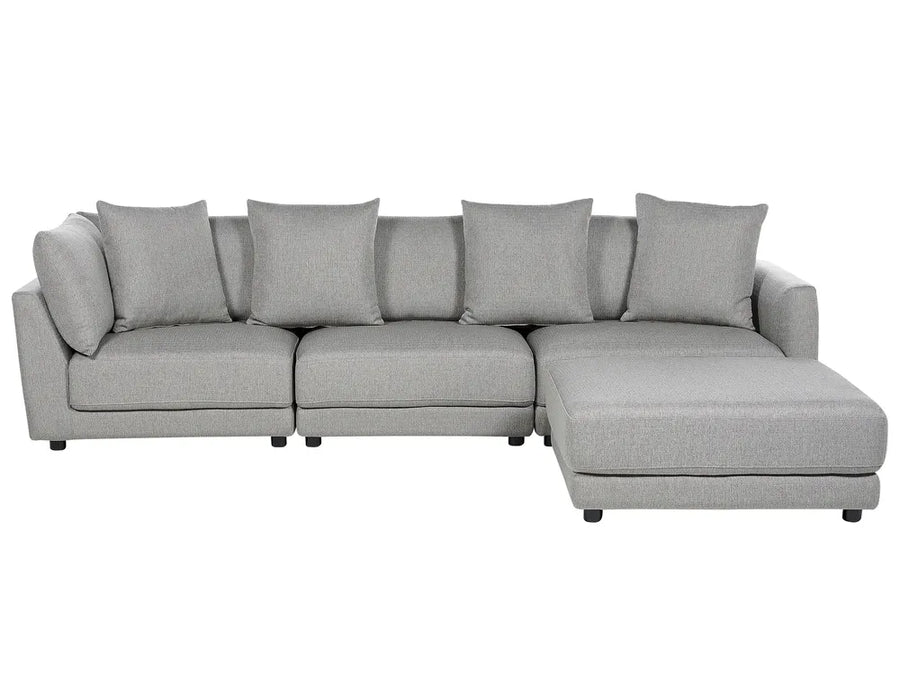 Gray sectional sofa on a white background