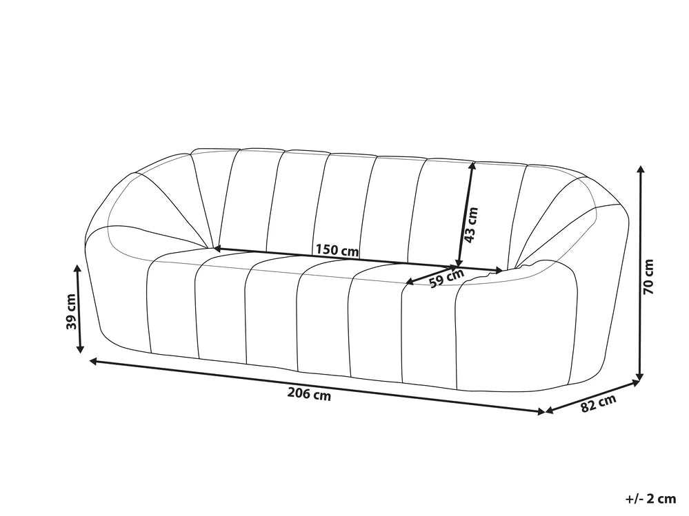 Sofa 3 Seater Boucle White Pavkovic