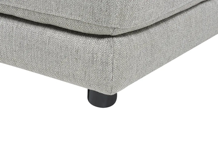 Sofa 3 Seater Fabric Light Grey with Ottoman Macalla